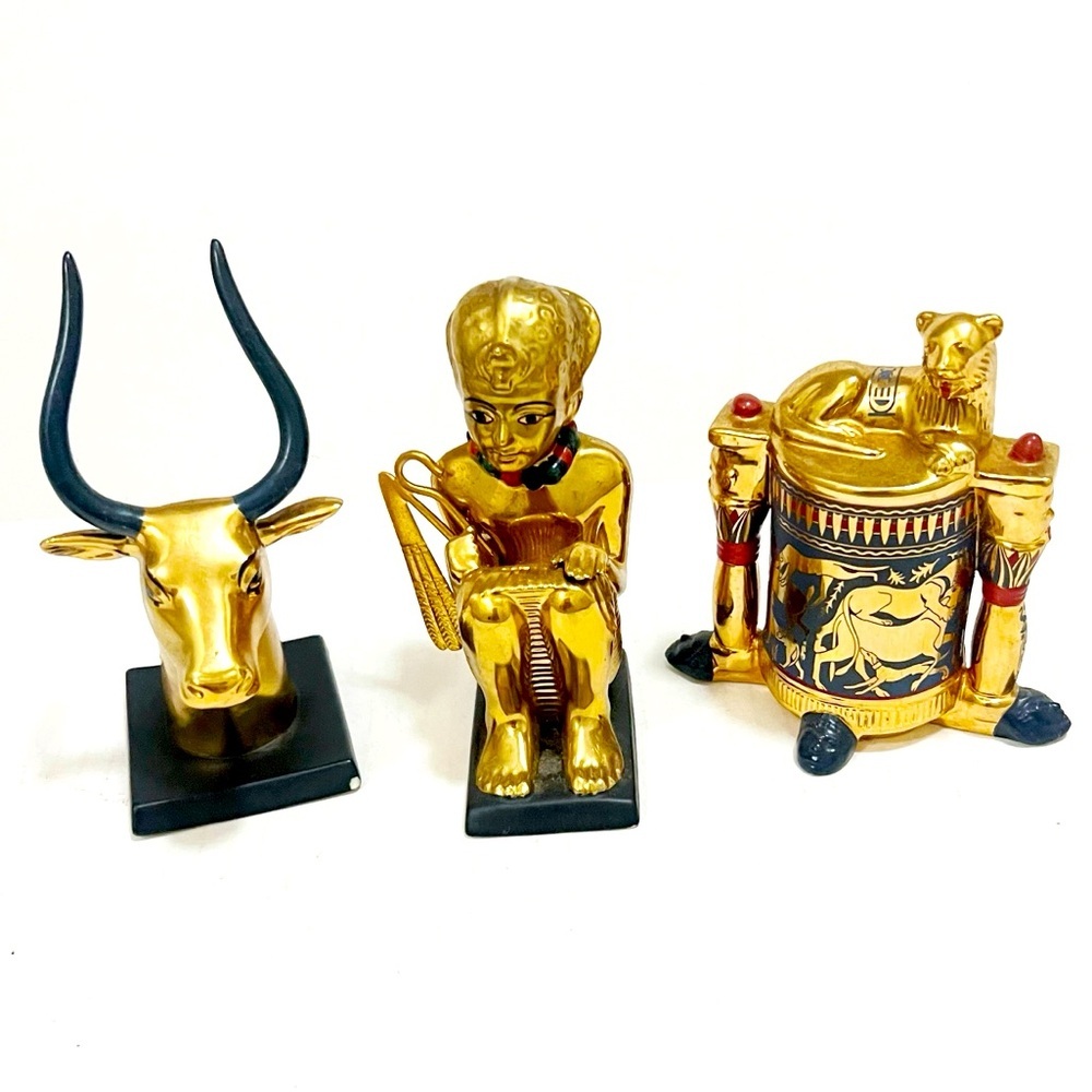 Franklin mint Egyptian collection museum 3 figures 1989